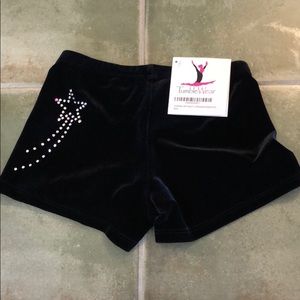 TumbleWear Girls Velvet dance/gymnastics shorts